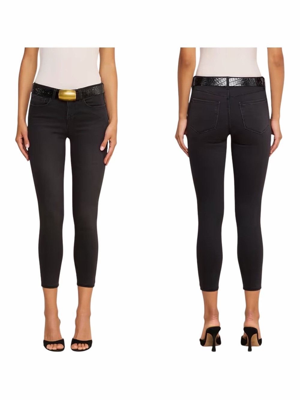 NWT! L’AGENCE Margot Cropped High Rise Skinny Jeans in DARK GRAPHITE. Size 29”.